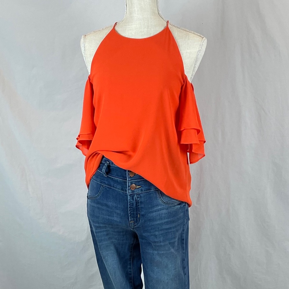 NWT Naked Zebra Off the Shoulder Orange Blouse